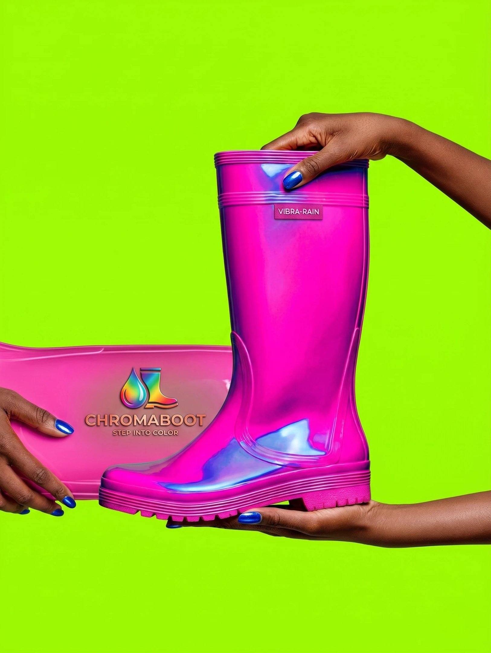 Zapatilla de diseño sobre fondo de color, fotografía de producto de calzado creada con IA por Josu Izarra